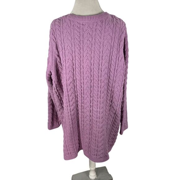 J. Jill Purple Cable Knit Sweater Tunic Soft Chenille Lagenlook Artsy Size 2X - Picture 4 of 9
